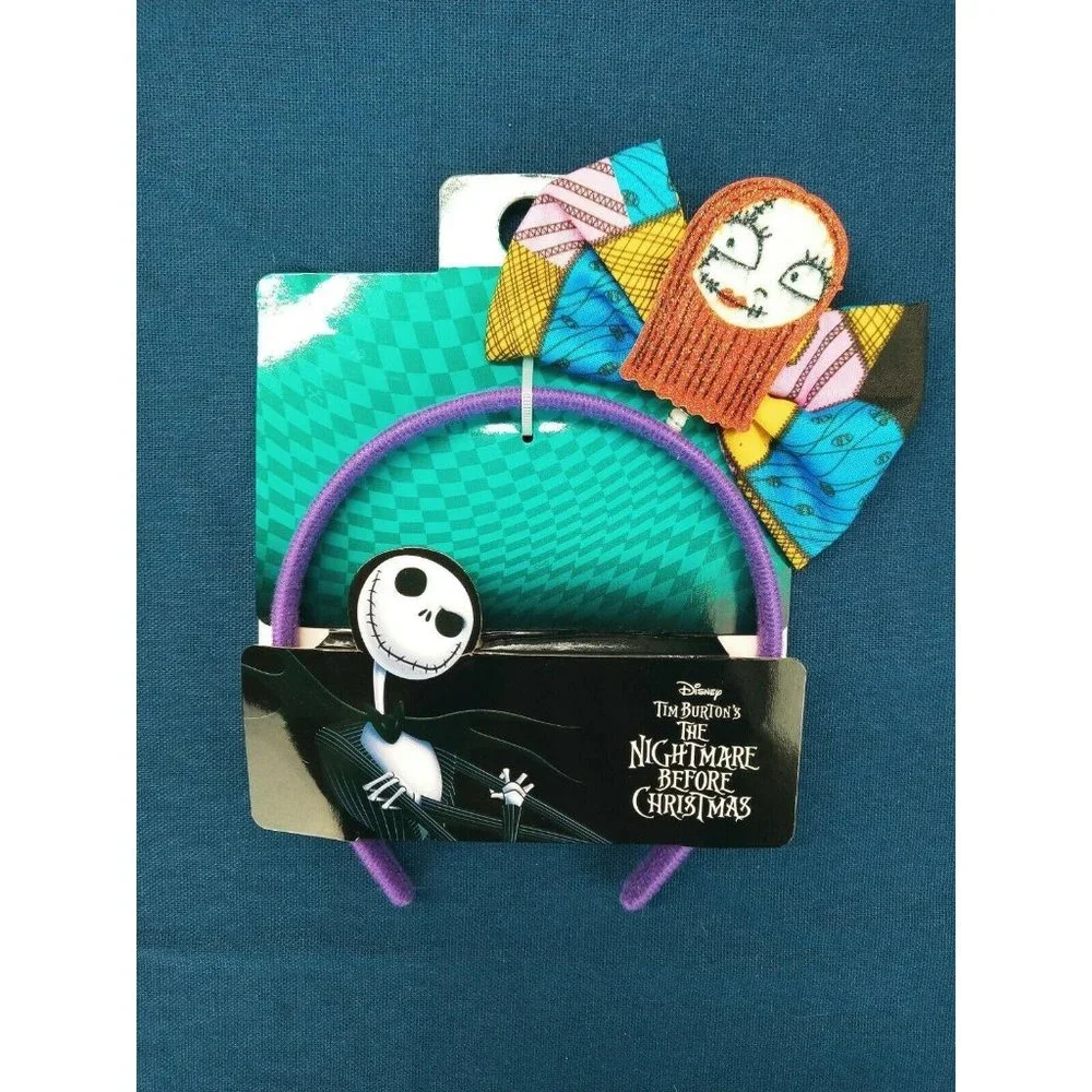 Disney The Nightmare Before Christmas Sally Headband New Bow Glitter Cosplay Tim - Picture 1 of 4